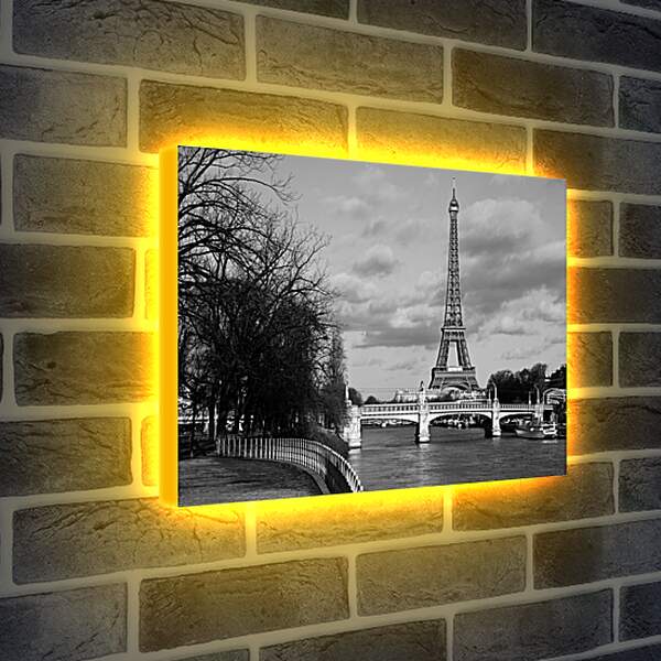 Лайтбокс световая панель - Эйфелева башня вид с реки Сена
