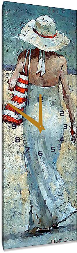 Часы картина - Полосатая пляжная сумка