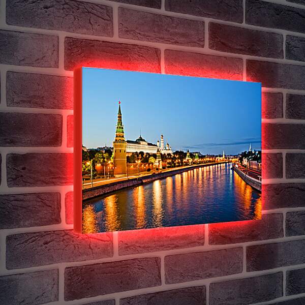 Лайтбокс световая панель - Москва река и Кремль