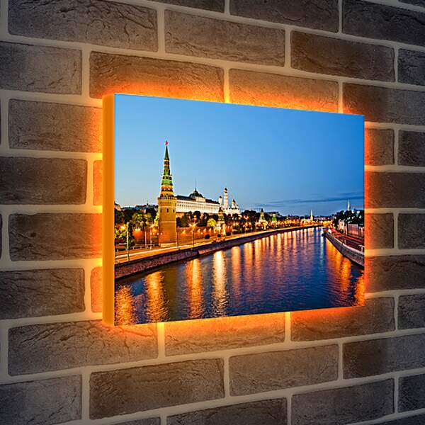 Лайтбокс световая панель - Москва река и Кремль