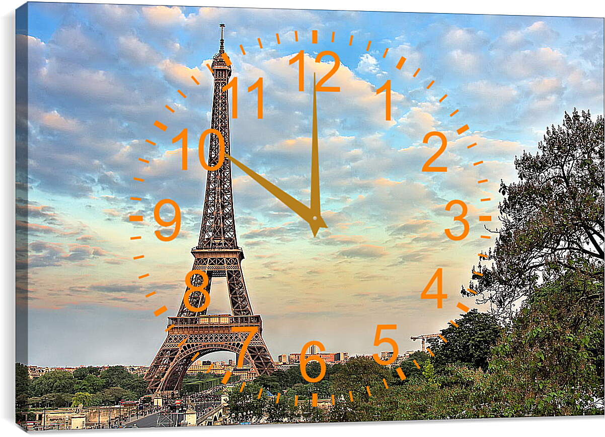 Часы картина - Эйфелева башня
