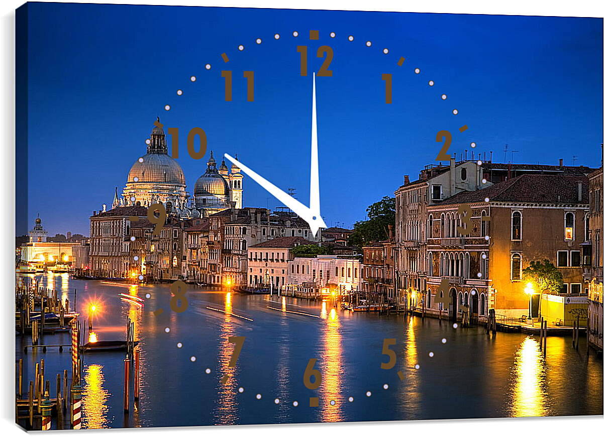 Часы картина - Огни ночной Венеции