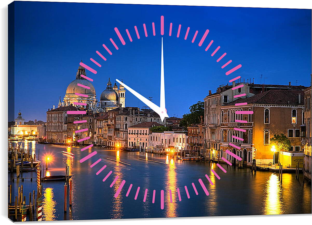 Часы картина - Огни ночной Венеции