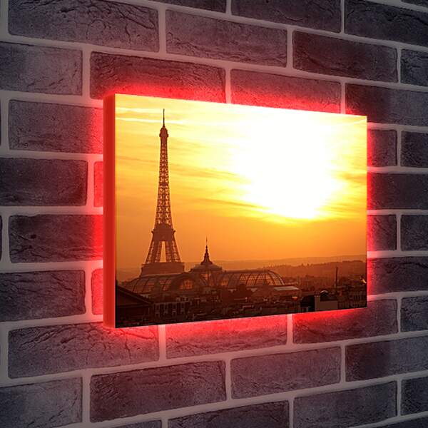 Лайтбокс световая панель - Париж в лучах заката