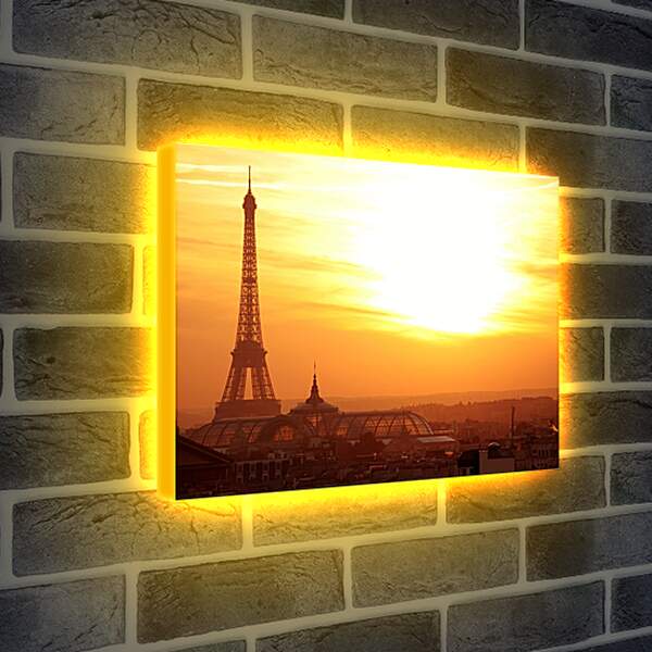 Лайтбокс световая панель - Париж в лучах заката