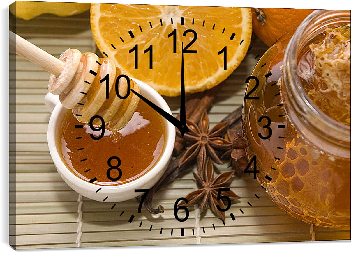 Часы картина - Мед и апельсин