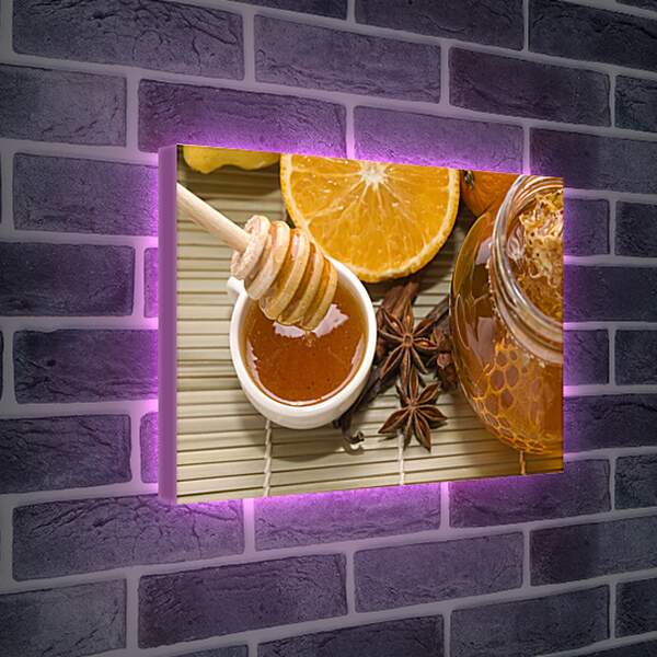 Лайтбокс световая панель - Мед и апельсин