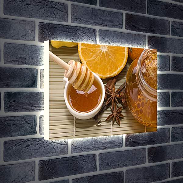 Лайтбокс световая панель - Мед и апельсин