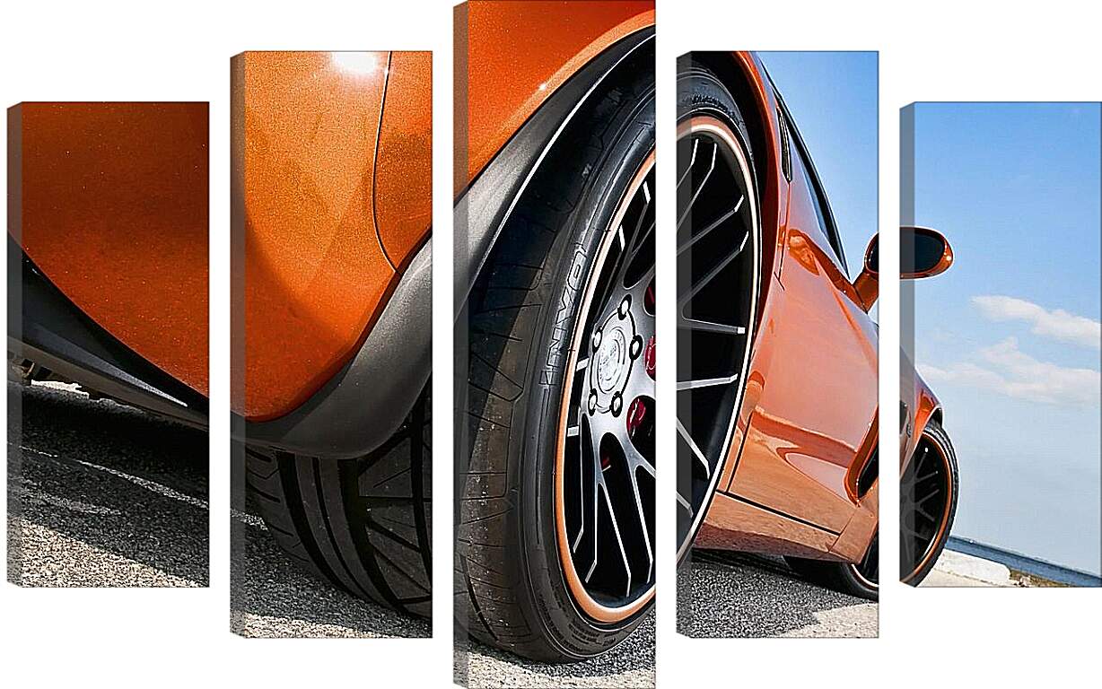 Модульная картина - Оранжевый спорткар