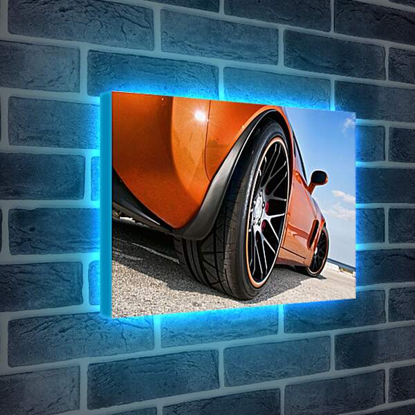 Лайтбокс световая панель - Оранжевый спорткар