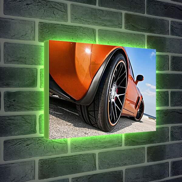 Лайтбокс световая панель - Оранжевый спорткар