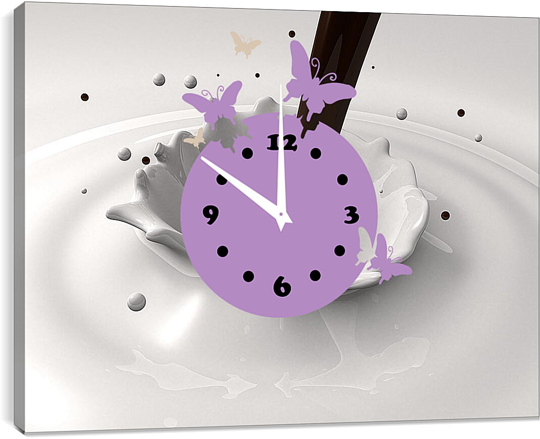 Часы картина - Шоколад и сливки