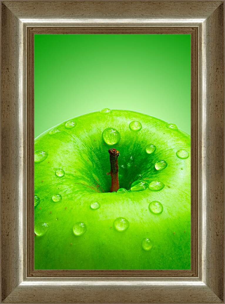 Картина в раме - Зеленое яблоко
