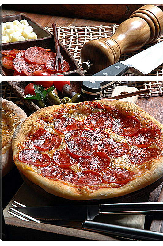 Модульная картина - Пицца с салями