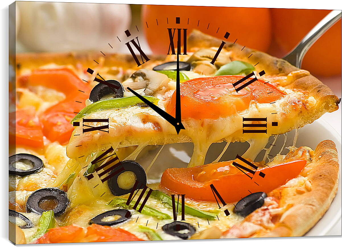Часы картина - Кусок пиццы