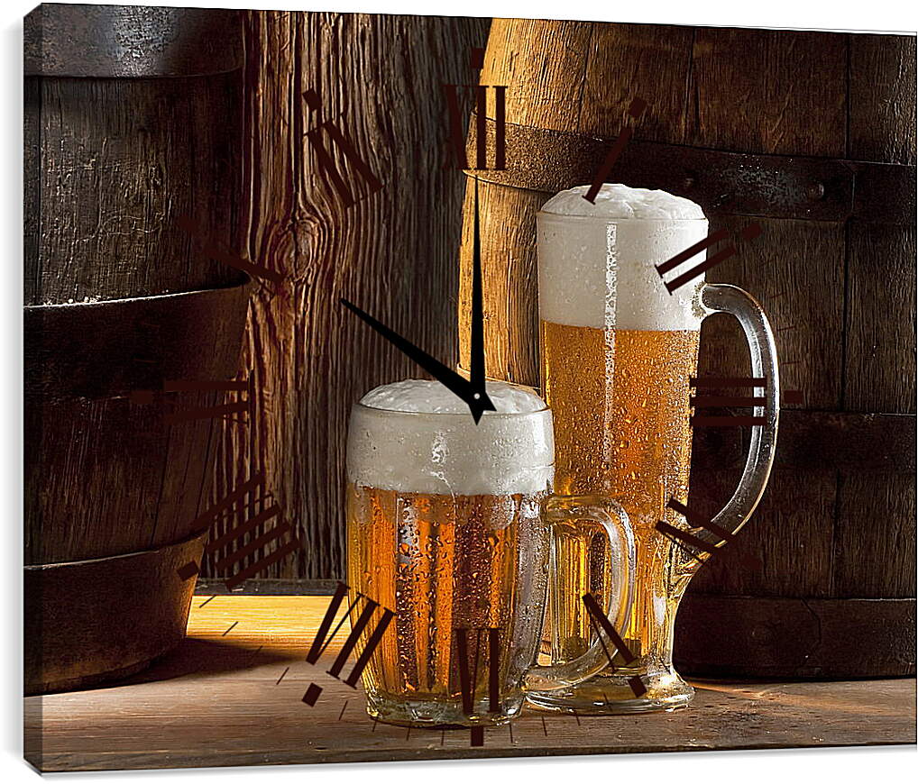 Часы картина - Кружки с пивом