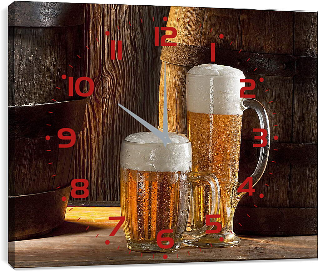Часы картина - Кружки с пивом
