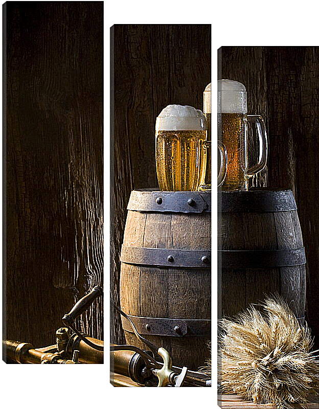 Модульная картина - Бочонок с пивом