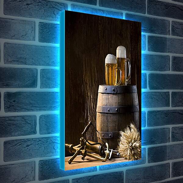 Лайтбокс световая панель - Бочонок с пивом
