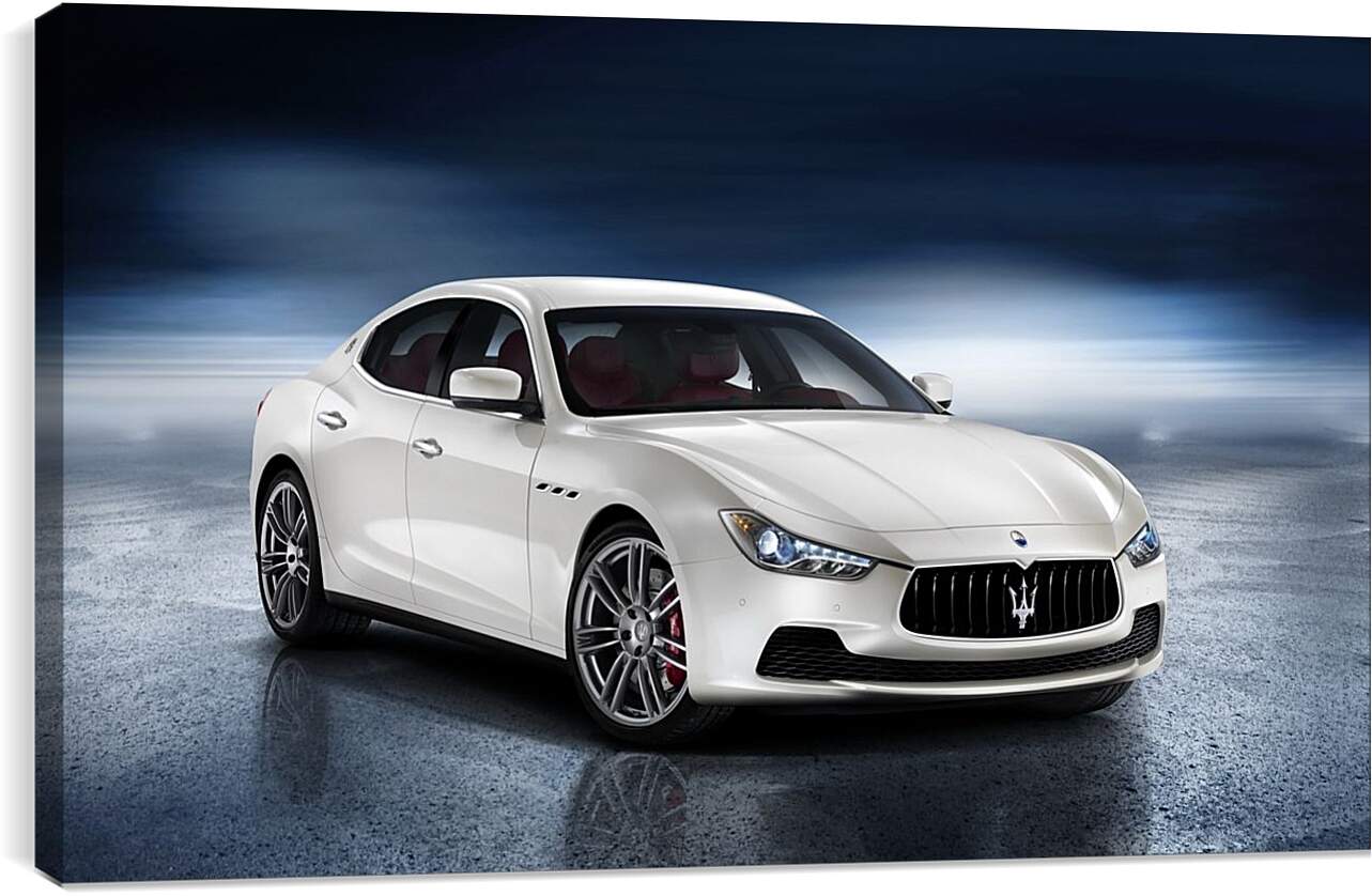 Постер и плакат - Белый Мазерати (Maserati)