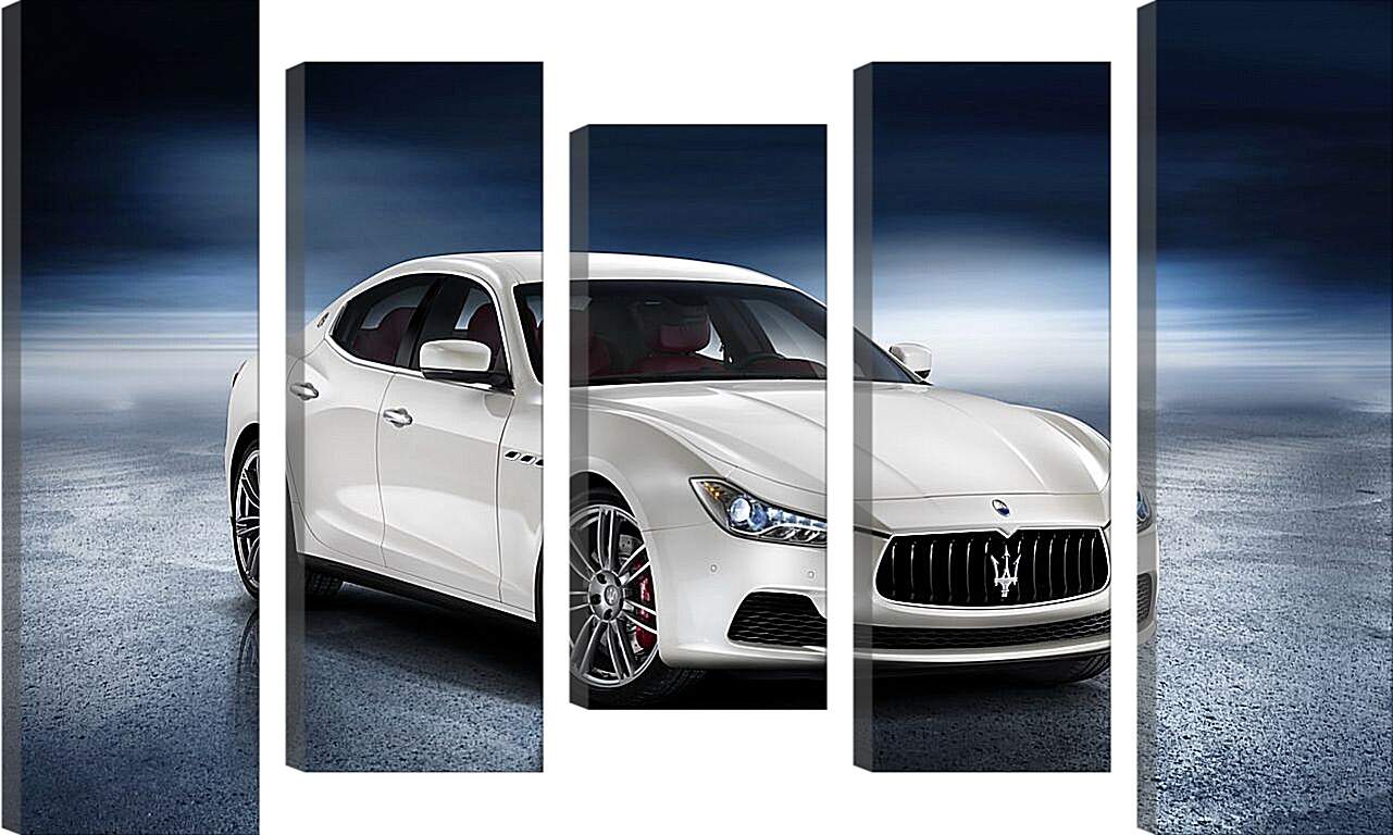Модульная картина - Белый Мазерати (Maserati)