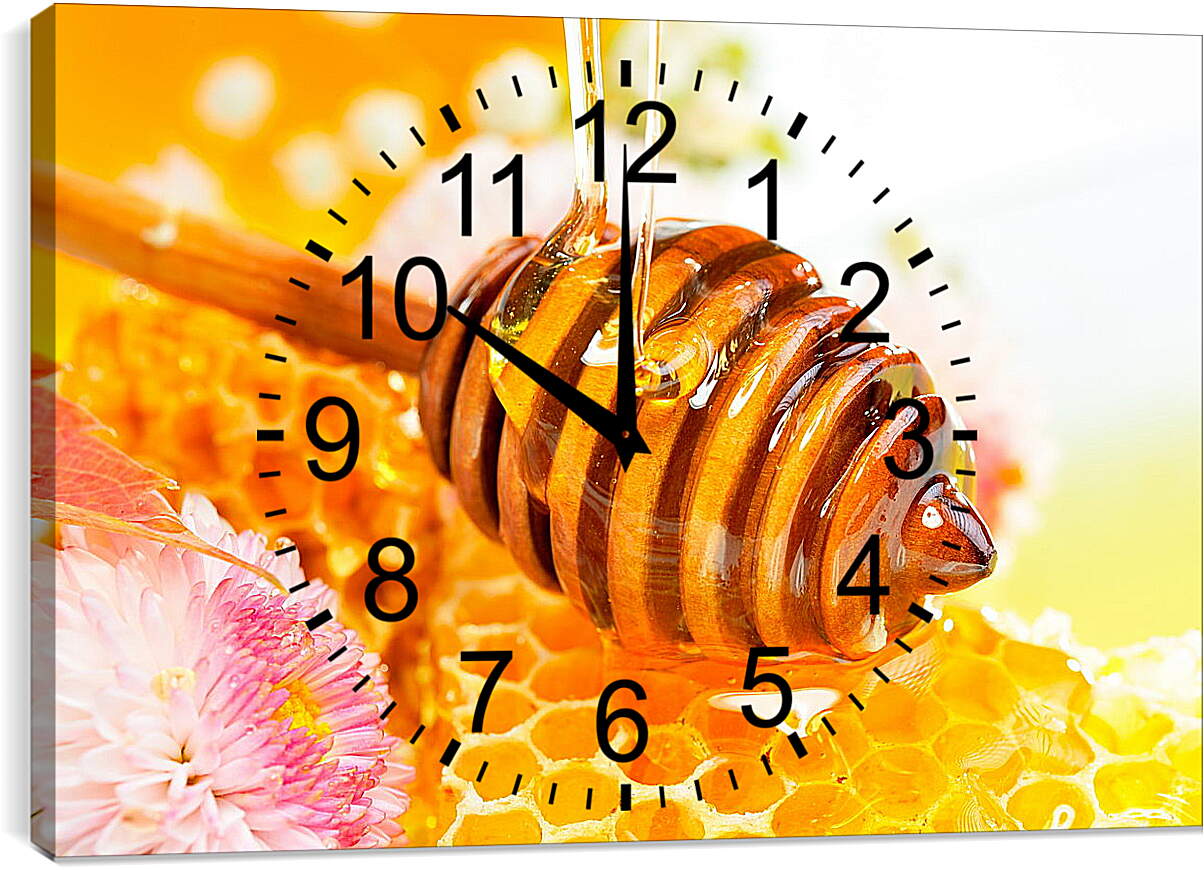 Часы картина - Мед и цветок