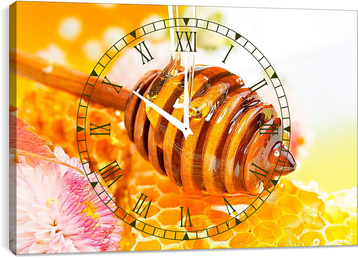 Часы картина - Мед и цветок