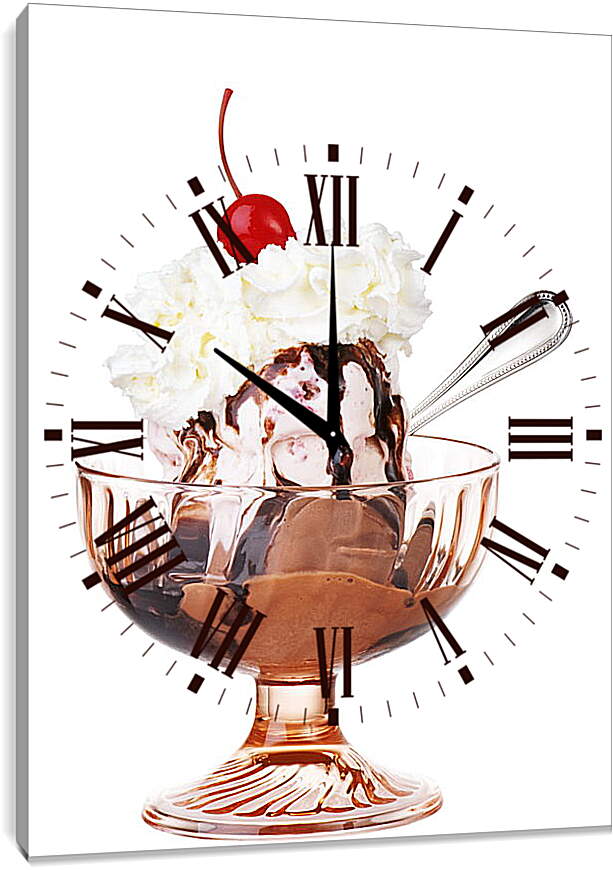 Часы картина - Морожное со взбитыми сливками