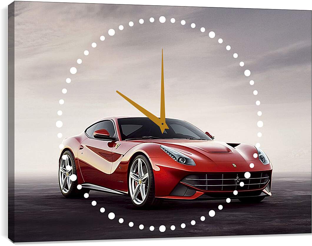 Часы картина - Красный Феррари (Ferrari)