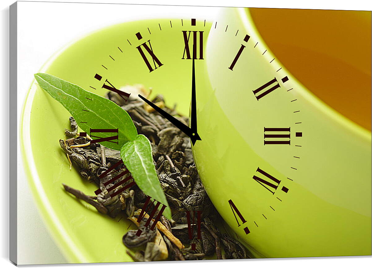 Часы картина - Чашка зеленого чая