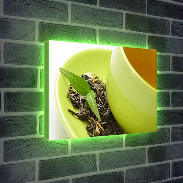 Лайтбокс световая панель - Чашка зеленого чая