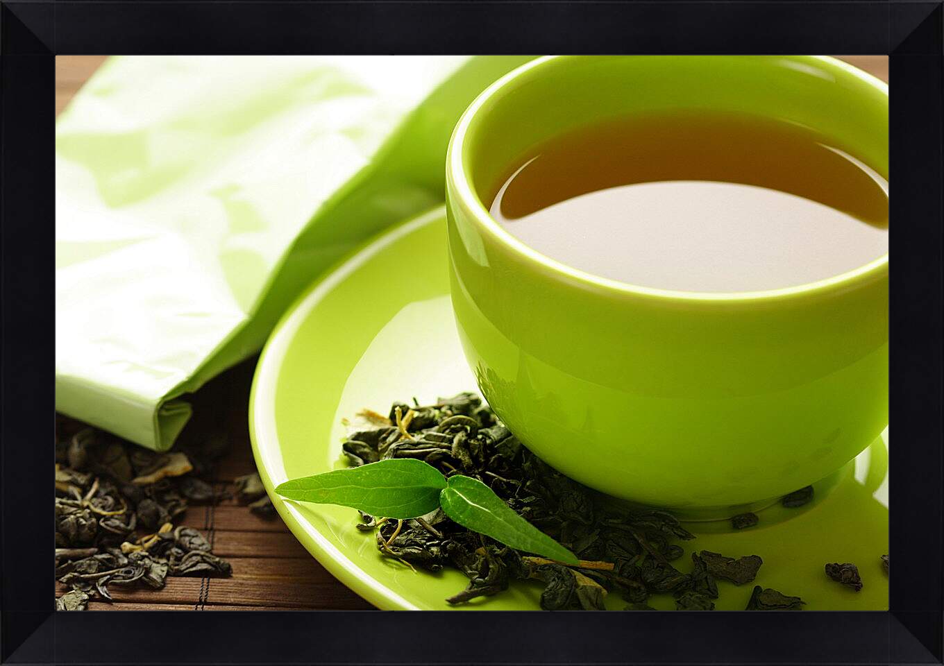 Картина в раме - Зеленый чай
