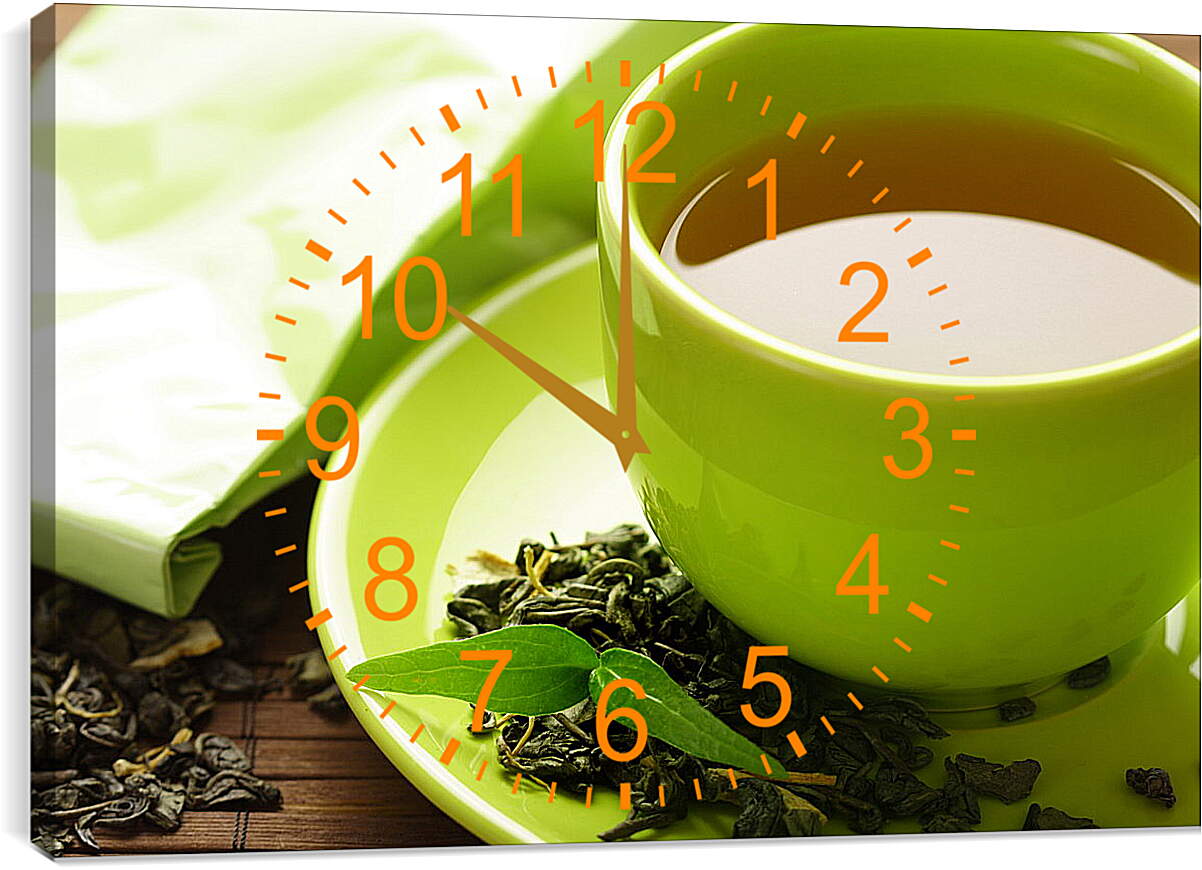 Часы картина - Зеленый чай
