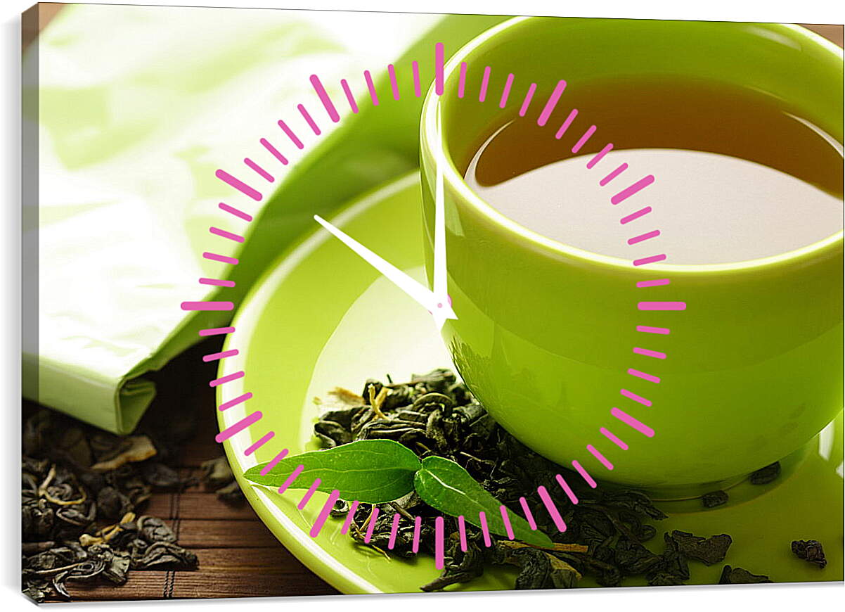 Часы картина - Зеленый чай