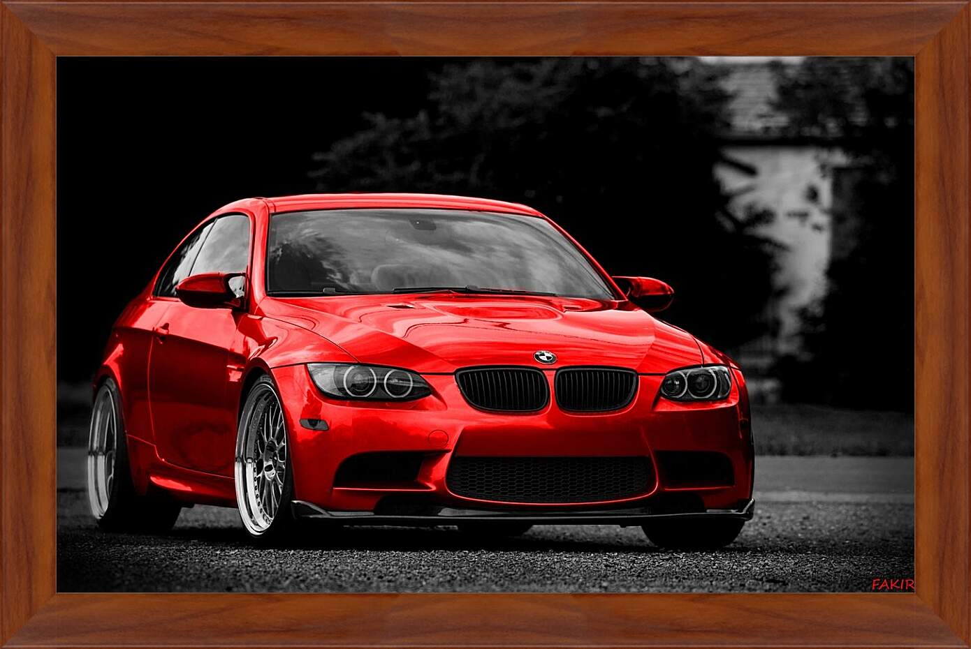 Картина в раме - Красная БМВ (BMW)