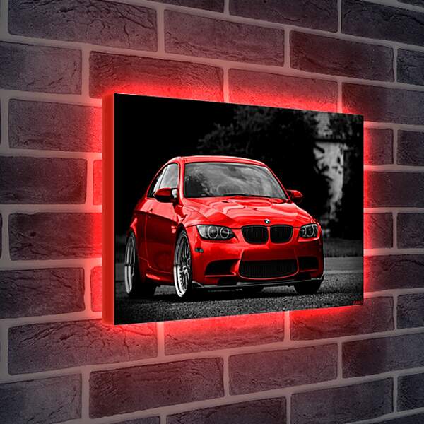 Лайтбокс световая панель - Красная БМВ (BMW)