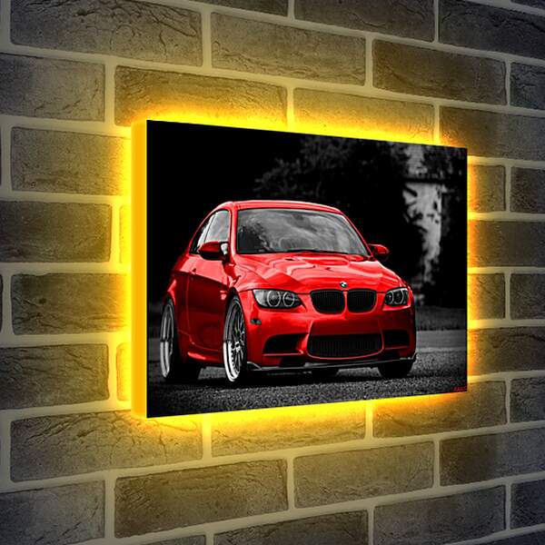 Лайтбокс световая панель - Красная БМВ (BMW)