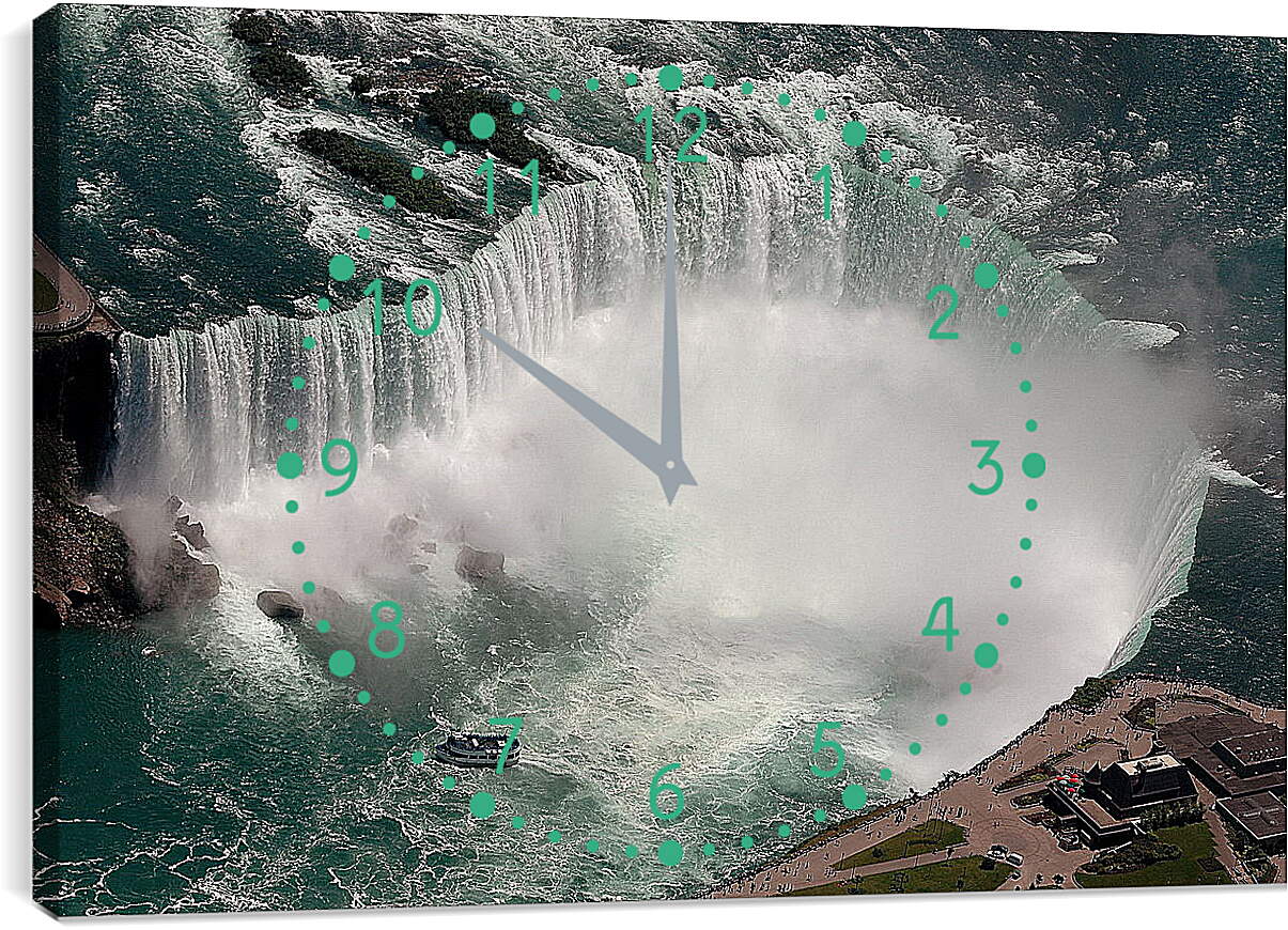 Часы картина - Водопад с высоты птичьего полета
