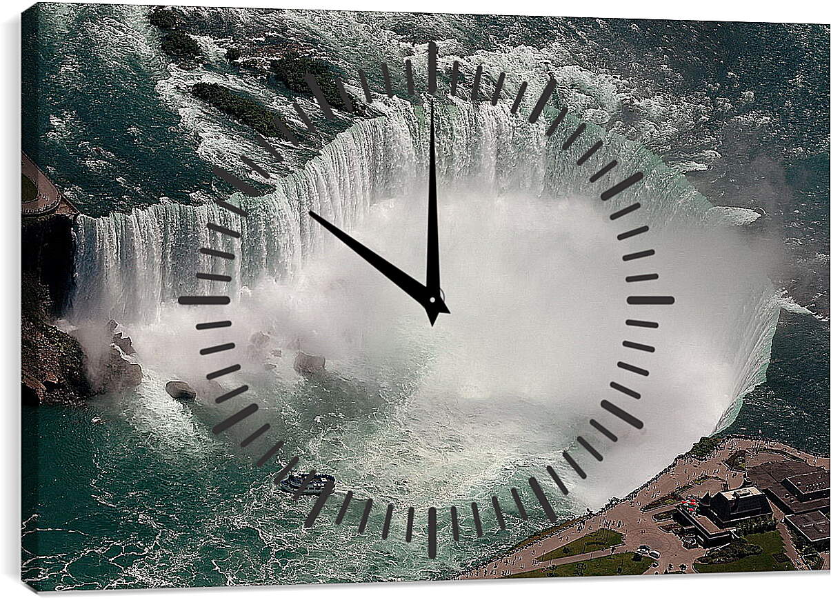 Часы картина - Водопад с высоты птичьего полета
