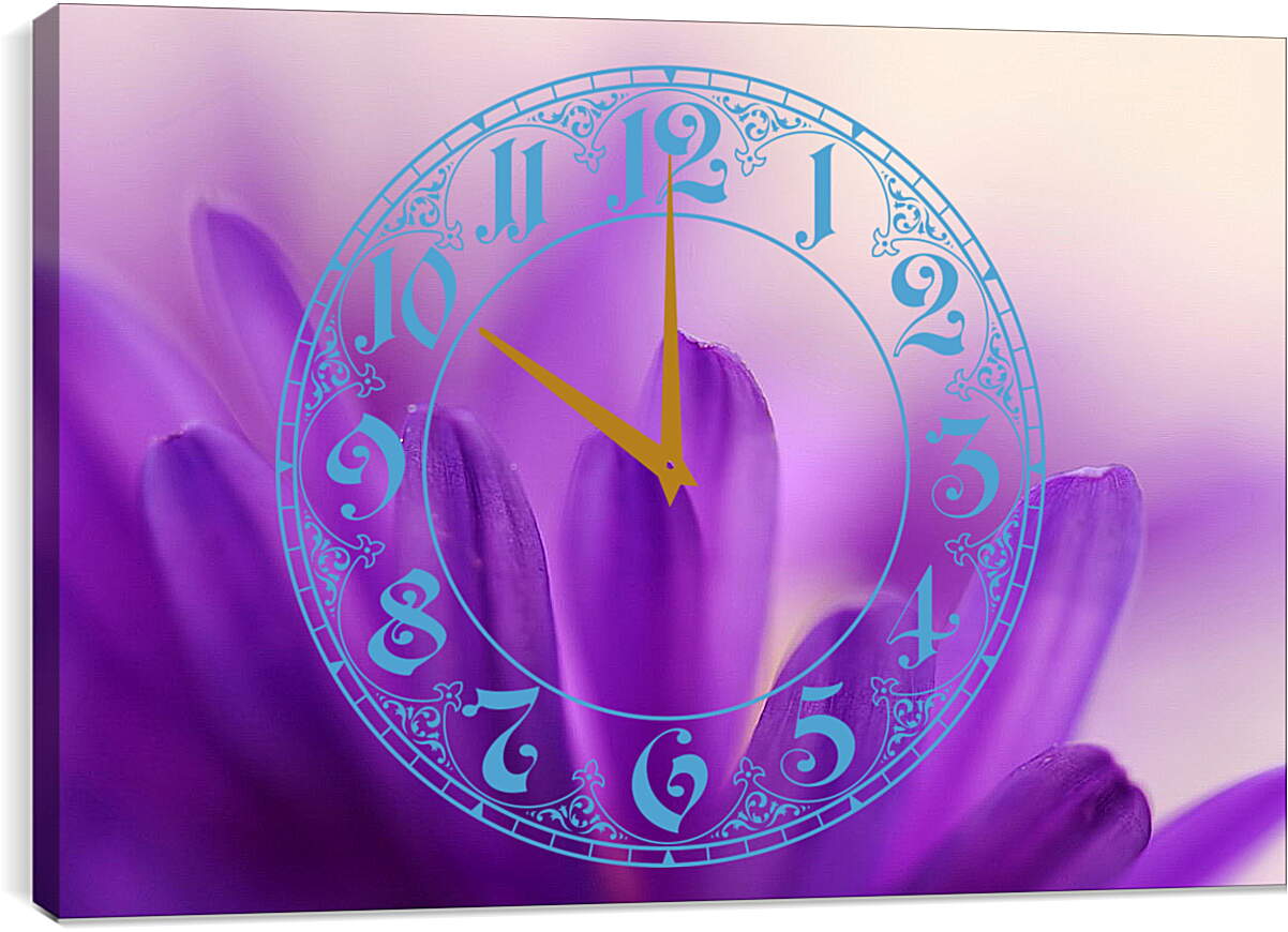 Часы картина - Лепестки цветка

