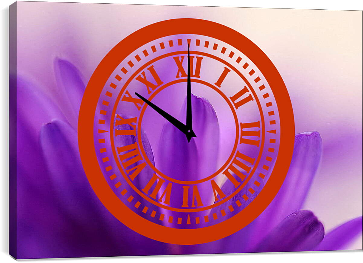 Часы картина - Лепестки цветка
