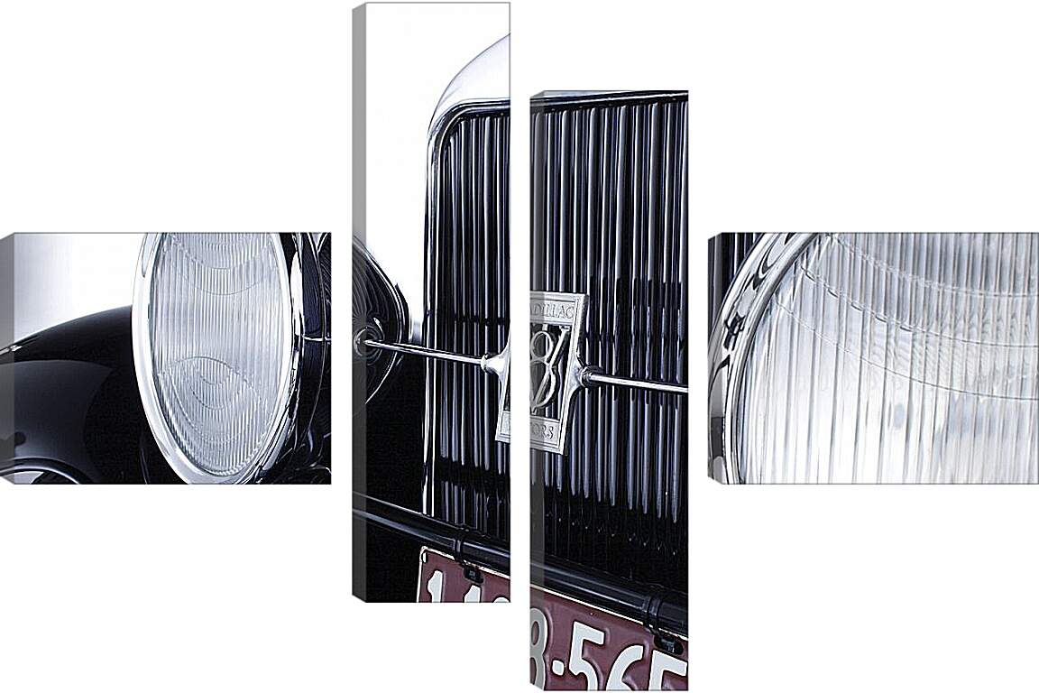 Модульная картина - Ретро автомобиль решотка радиатора и фары