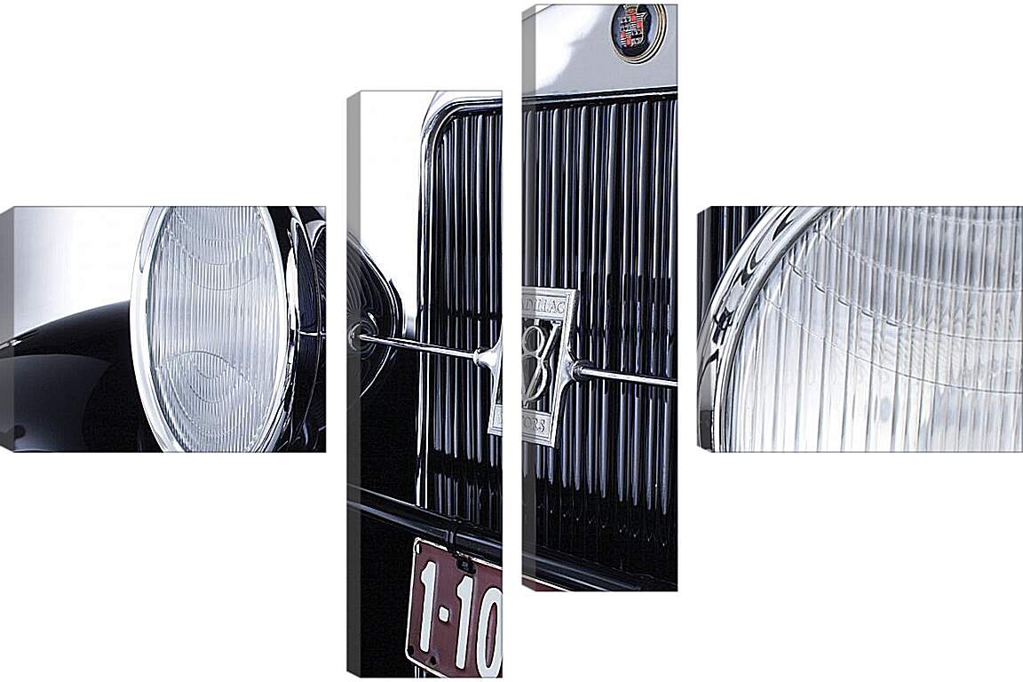 Модульная картина - Ретро автомобиль решотка радиатора и фары