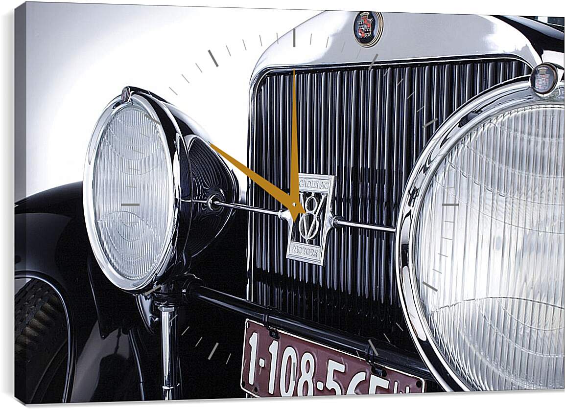 Часы картина - Ретро автомобиль решотка радиатора и фары