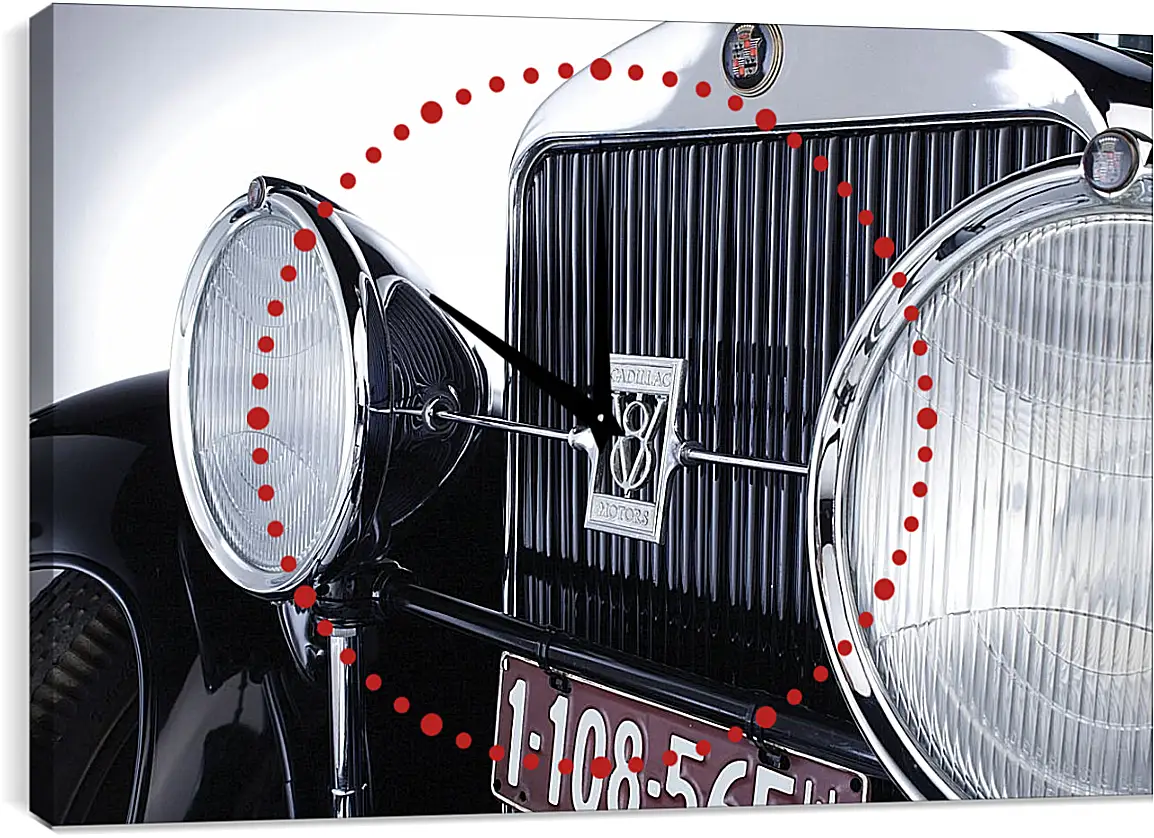 Часы картина - Ретро автомобиль решотка радиатора и фары