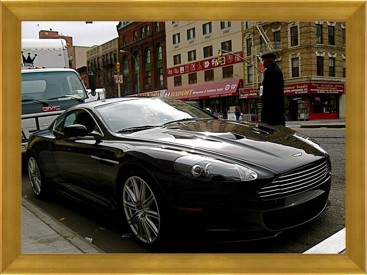 Картина в раме - Черный Aston Martin