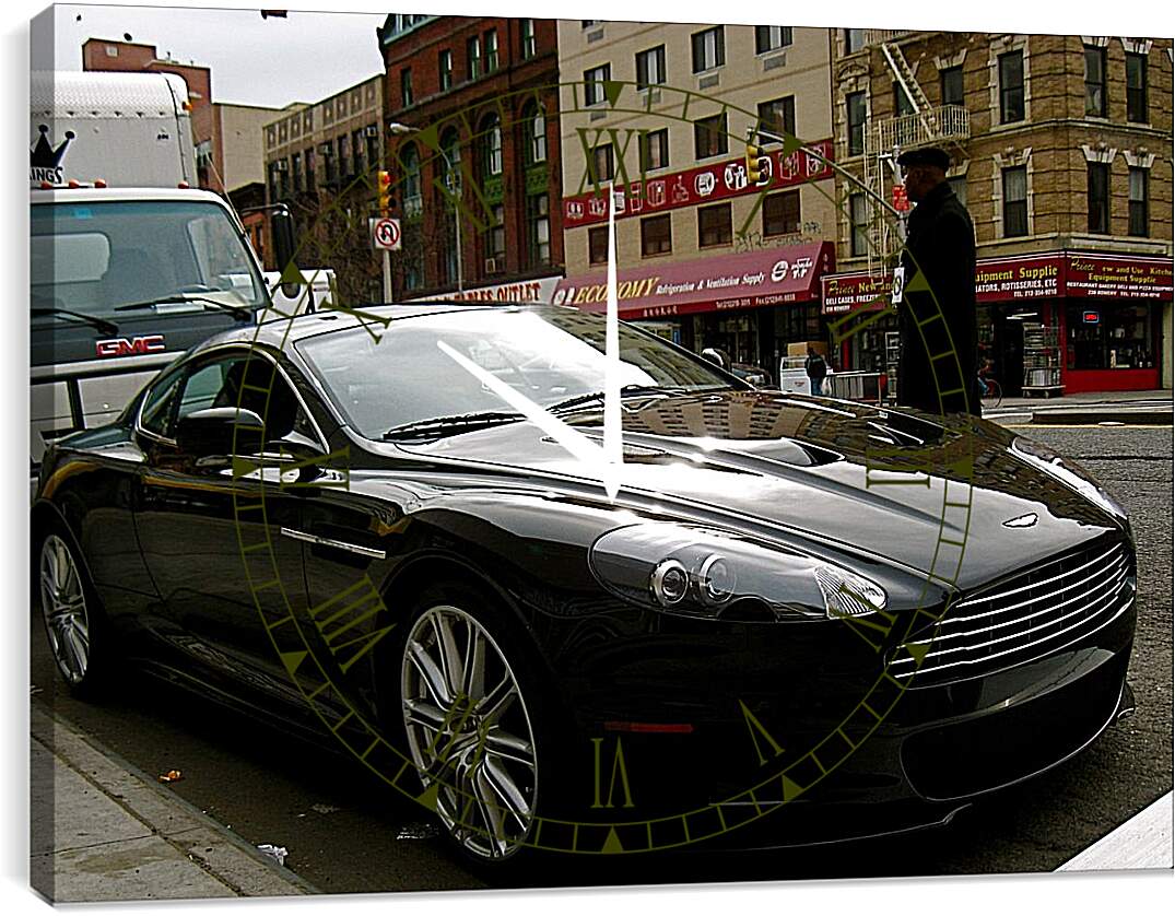 Часы картина - Черный Aston Martin