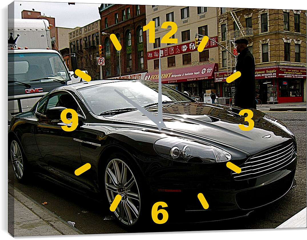 Часы картина - Черный Aston Martin