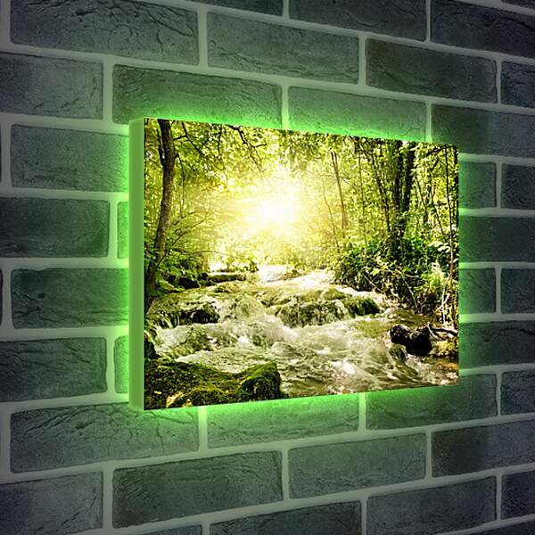 Лайтбокс световая панель - Ручей в лесу
