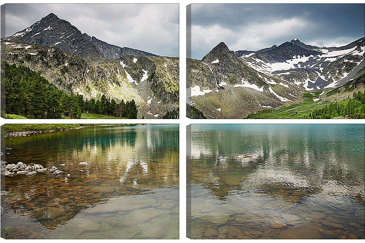 Модульная картина - Озеро в горах
